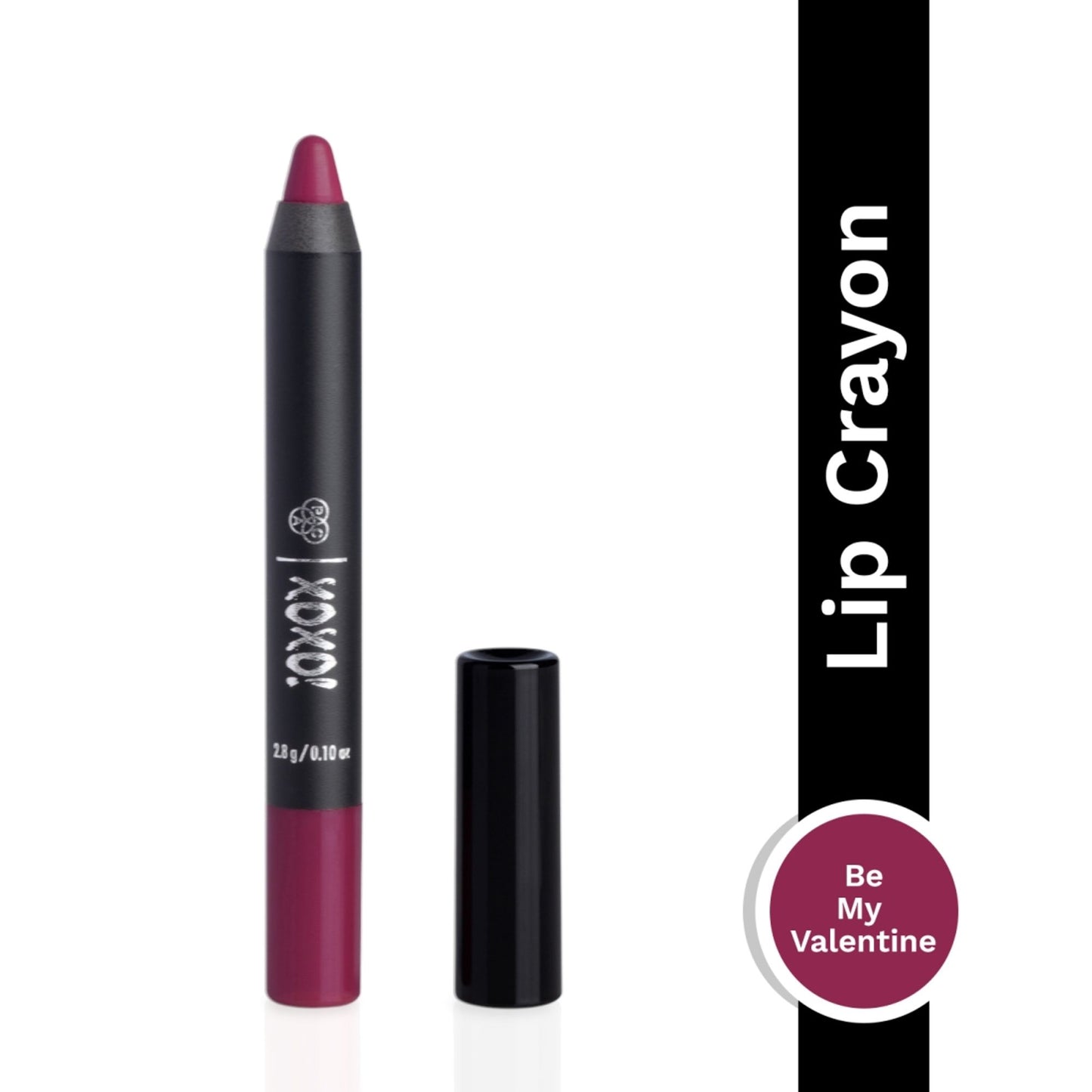 PAC XOXO Lip Crayon - Highly Pigmented, One Swipe Payoff, Comfortable Matte, 12 Wear - Be My Valentine