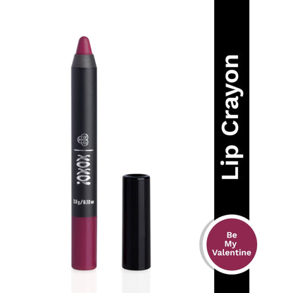 PAC XOXO Lip Crayon - Highly Pigmented, One Swipe Payoff, Comfortable Matte, 12 Wear - Be My Valentine