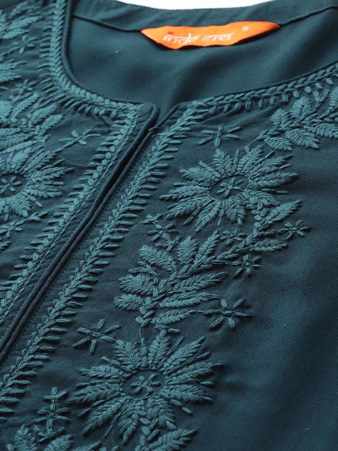 Indyancart IE Ethnic Motifs Embroidered Thread Work Kurta