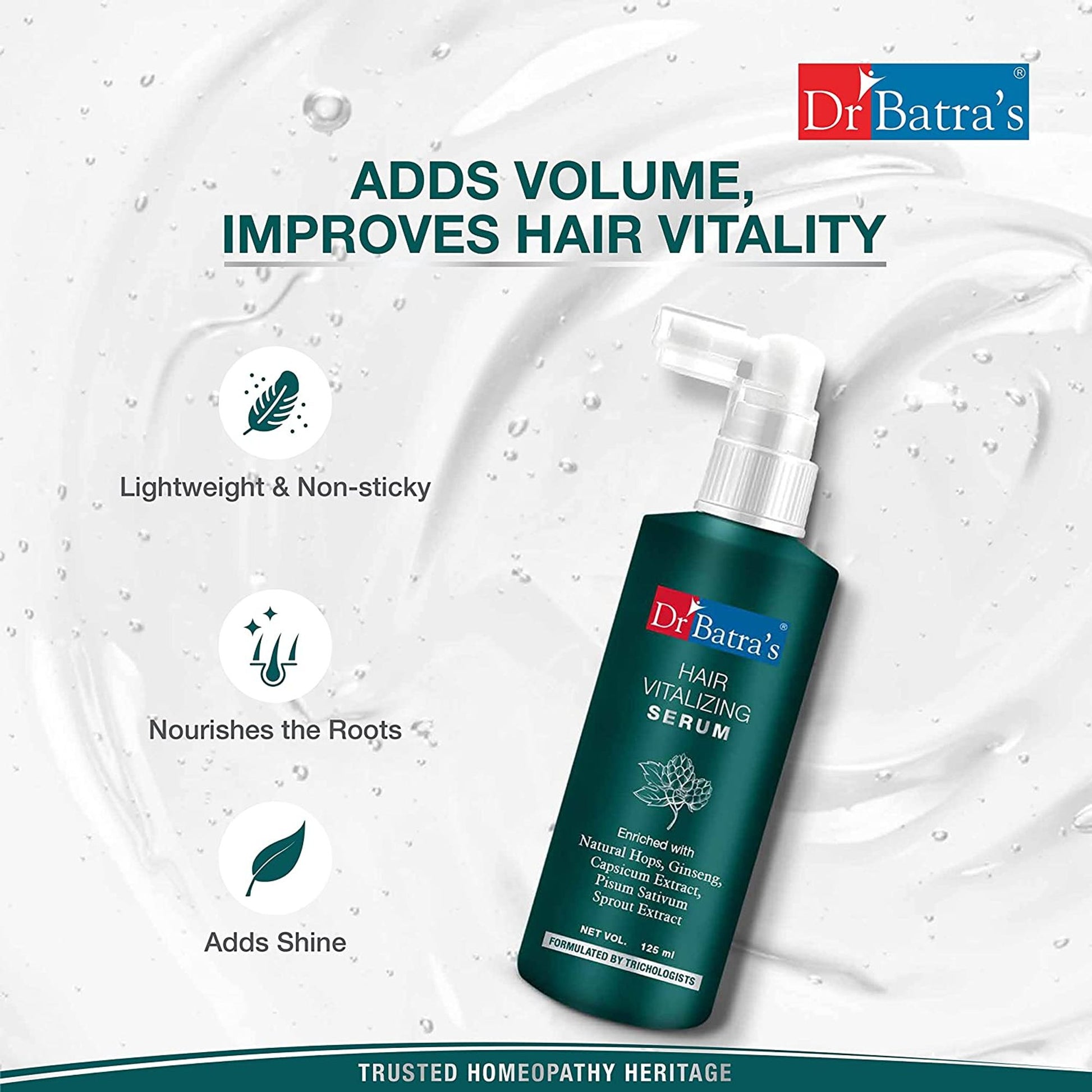 Dr Batra's Hair Vitalizing Serum,Tricologists recommended-125ml,Paraben & Sulphate-Free
