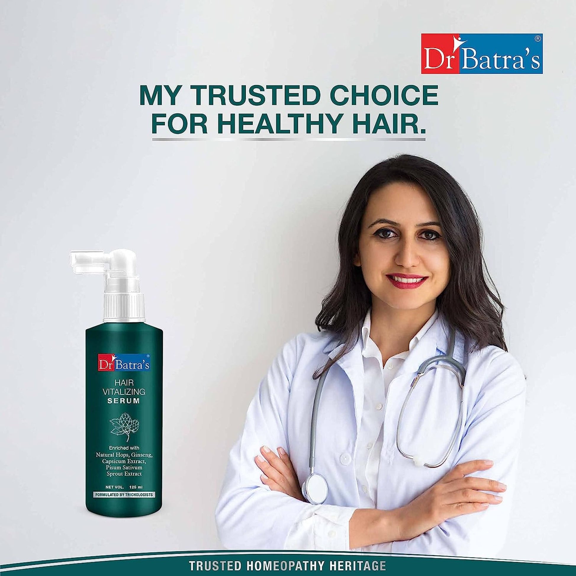 Dr Batra's Hair Vitalizing Serum,Tricologists recommended-125ml,Paraben & Sulphate-Free