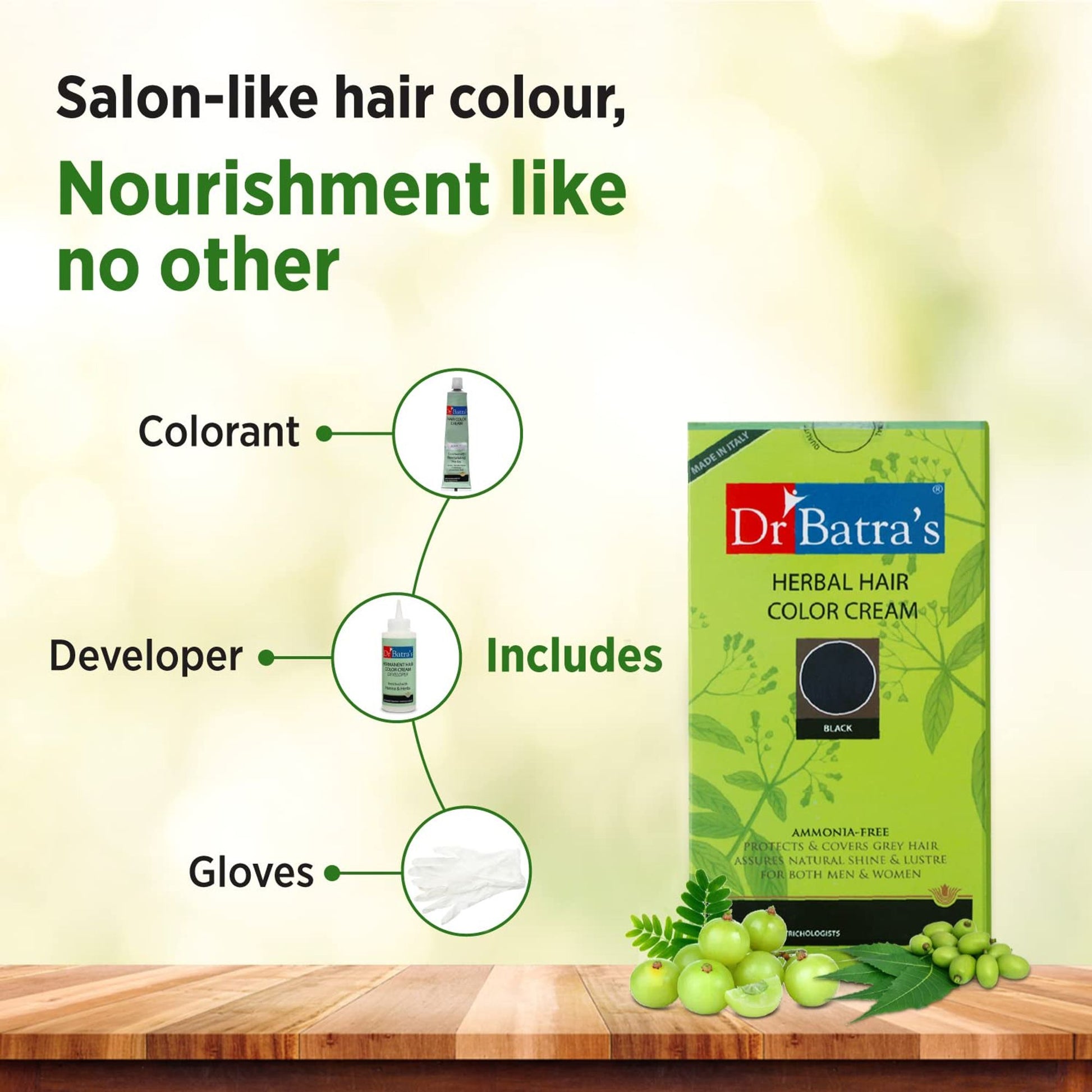Dr.Batra's Herbal Hair Color Cream - Black