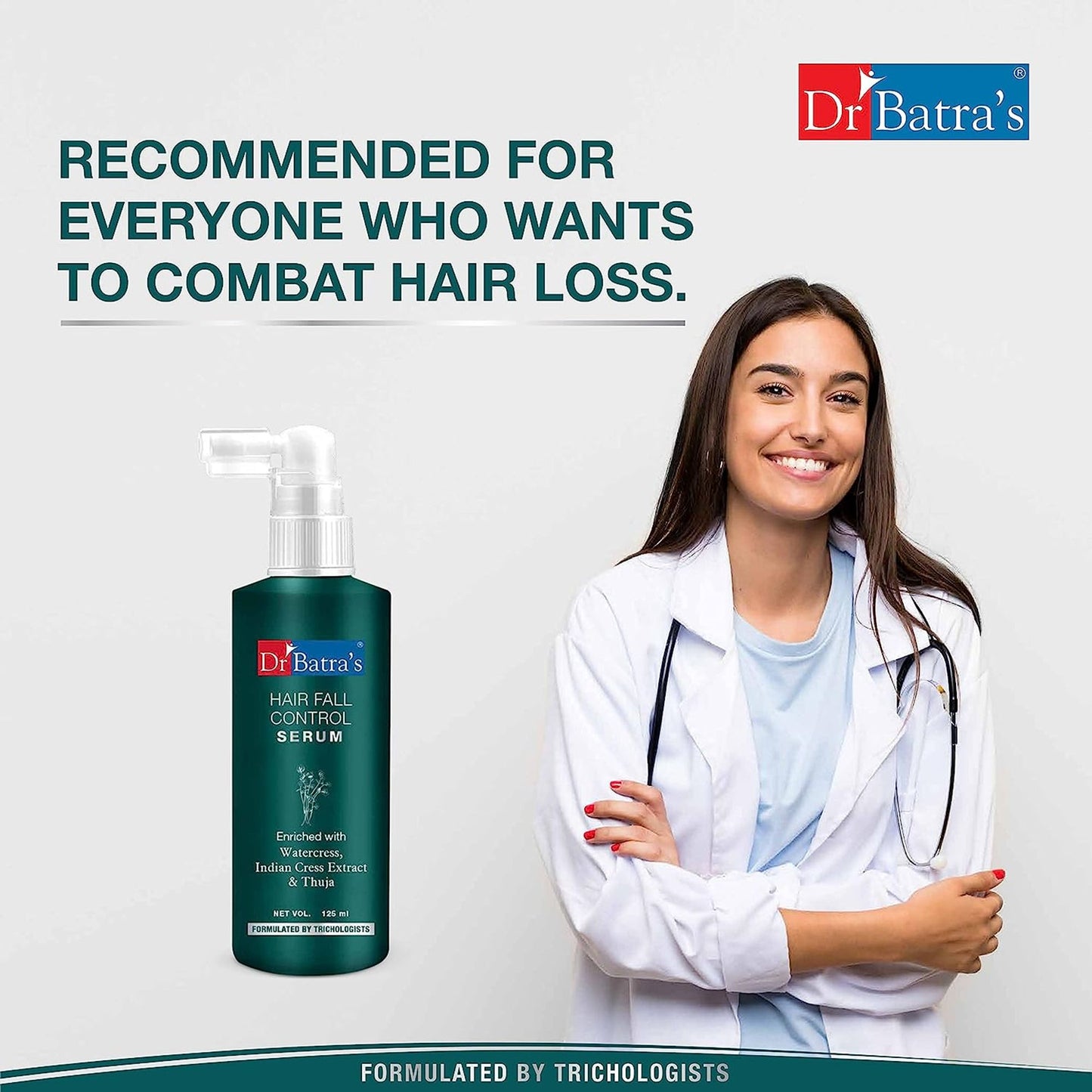Dr Batras Hair Fall Protect Serum- Enriched With Watercress Indian Cress Extract & Thuja
