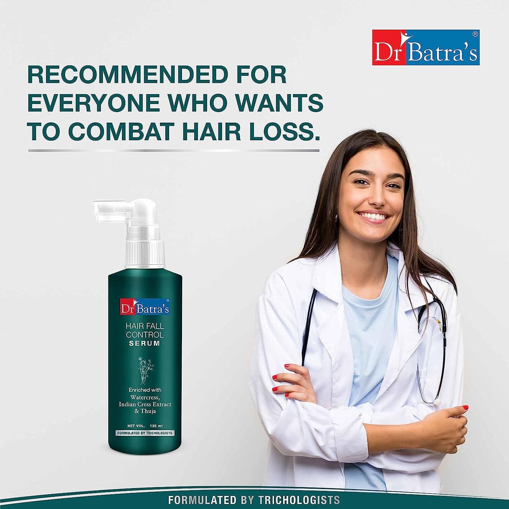 Dr Batras Hair Fall Protect Serum- Enriched With Watercress Indian Cress Extract & Thuja