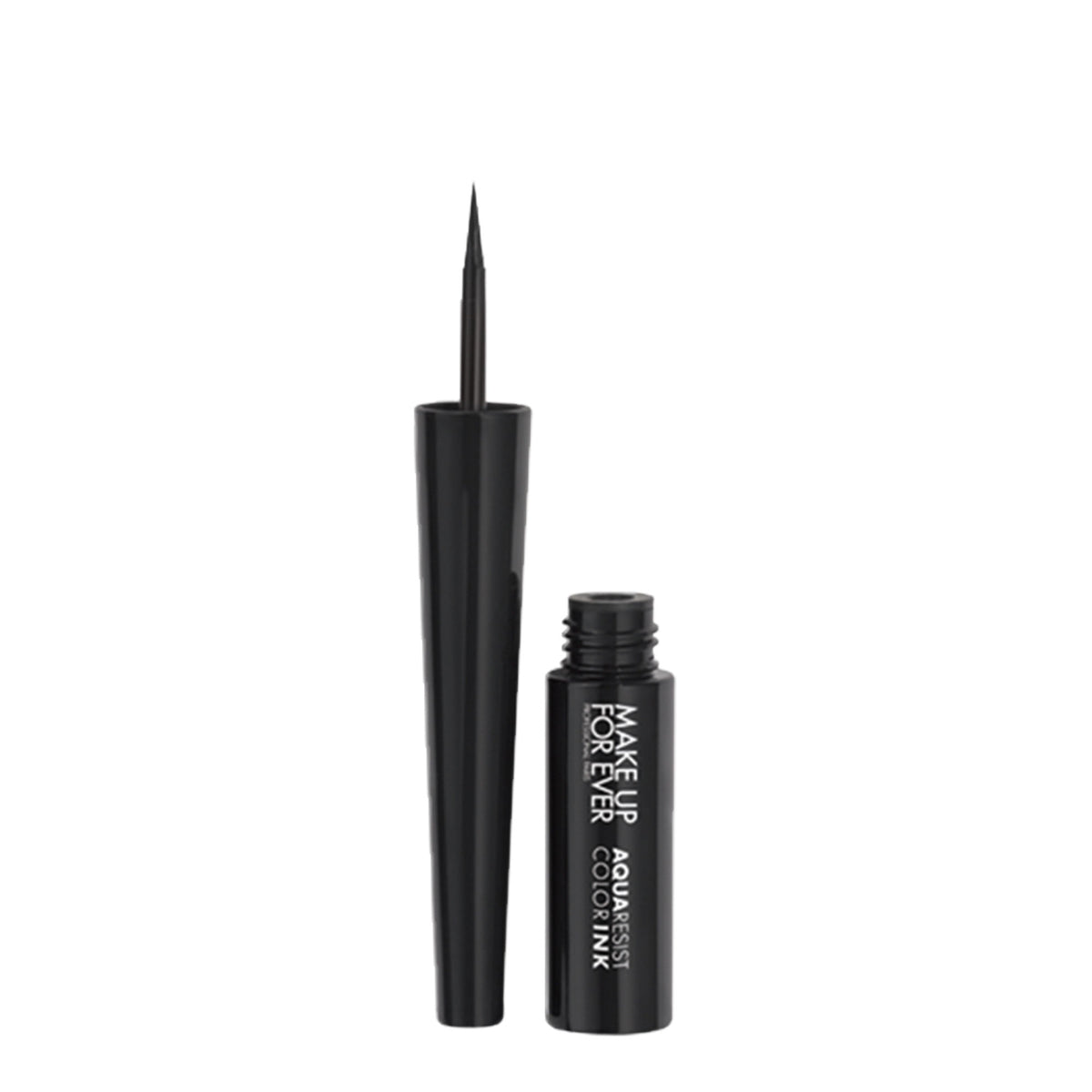 Make Up For Ever Aqua Resist Color Ink in Charcoal, waterproof makeup ink with a precise applicator and bold dark gray shade.