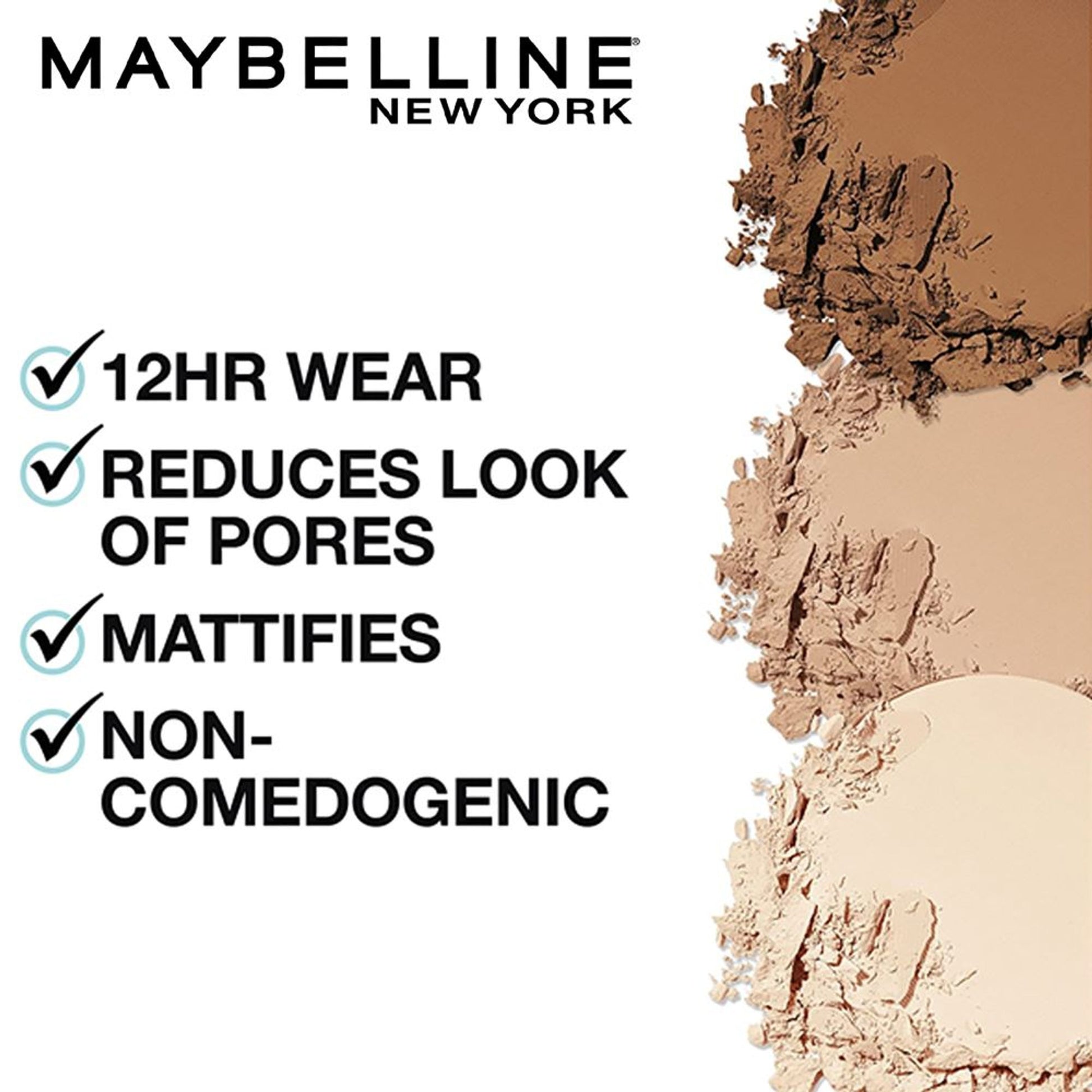 Maybelline New York Fit Me Matte + Poreless Pressed Powder, Lightweight - 110 Porcelain - 120 Classic Ivory