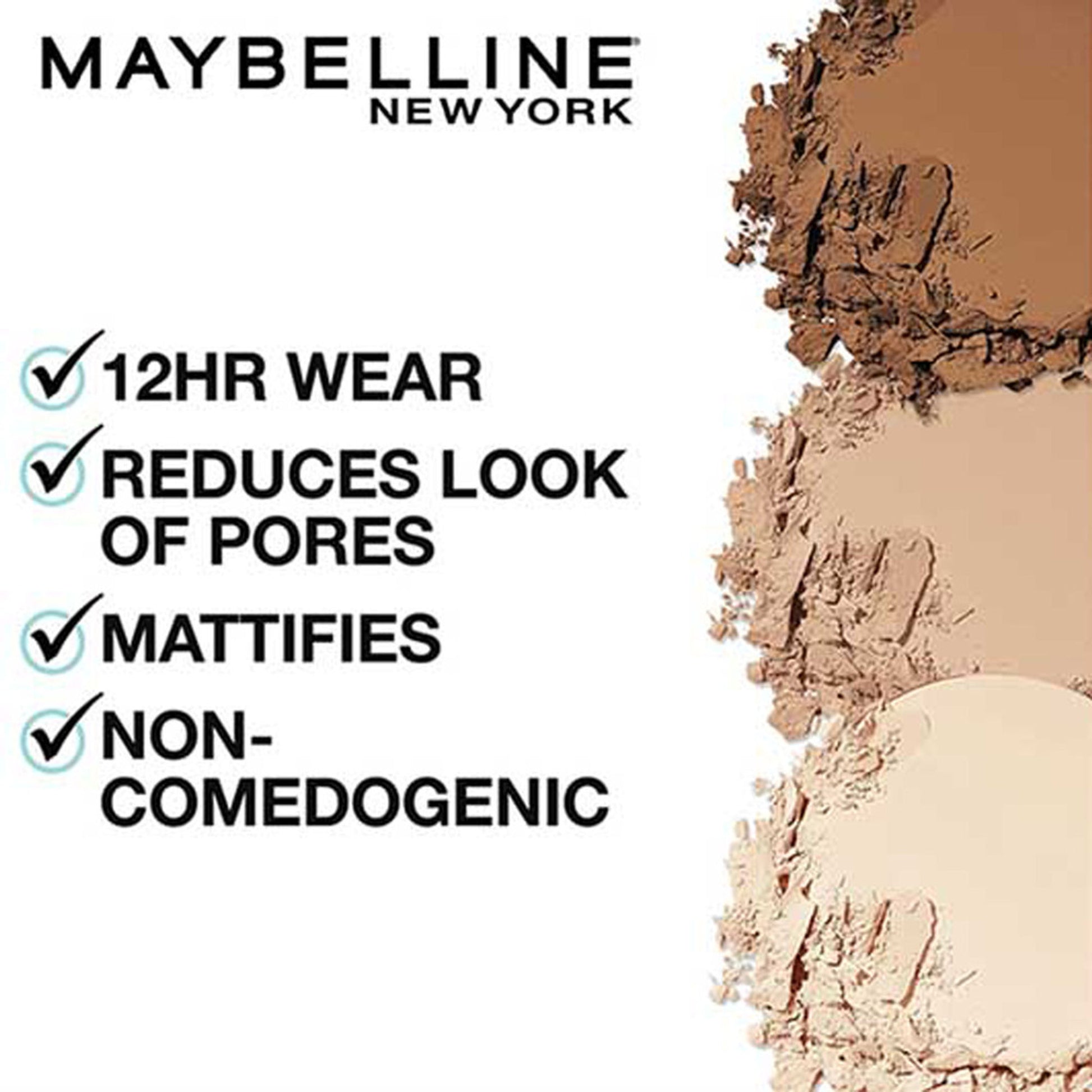 Maybelline New York Fit Me Matte + Poreless Pressed Powder, Lightweight - 110 Porcelain - 310 Sun Beige