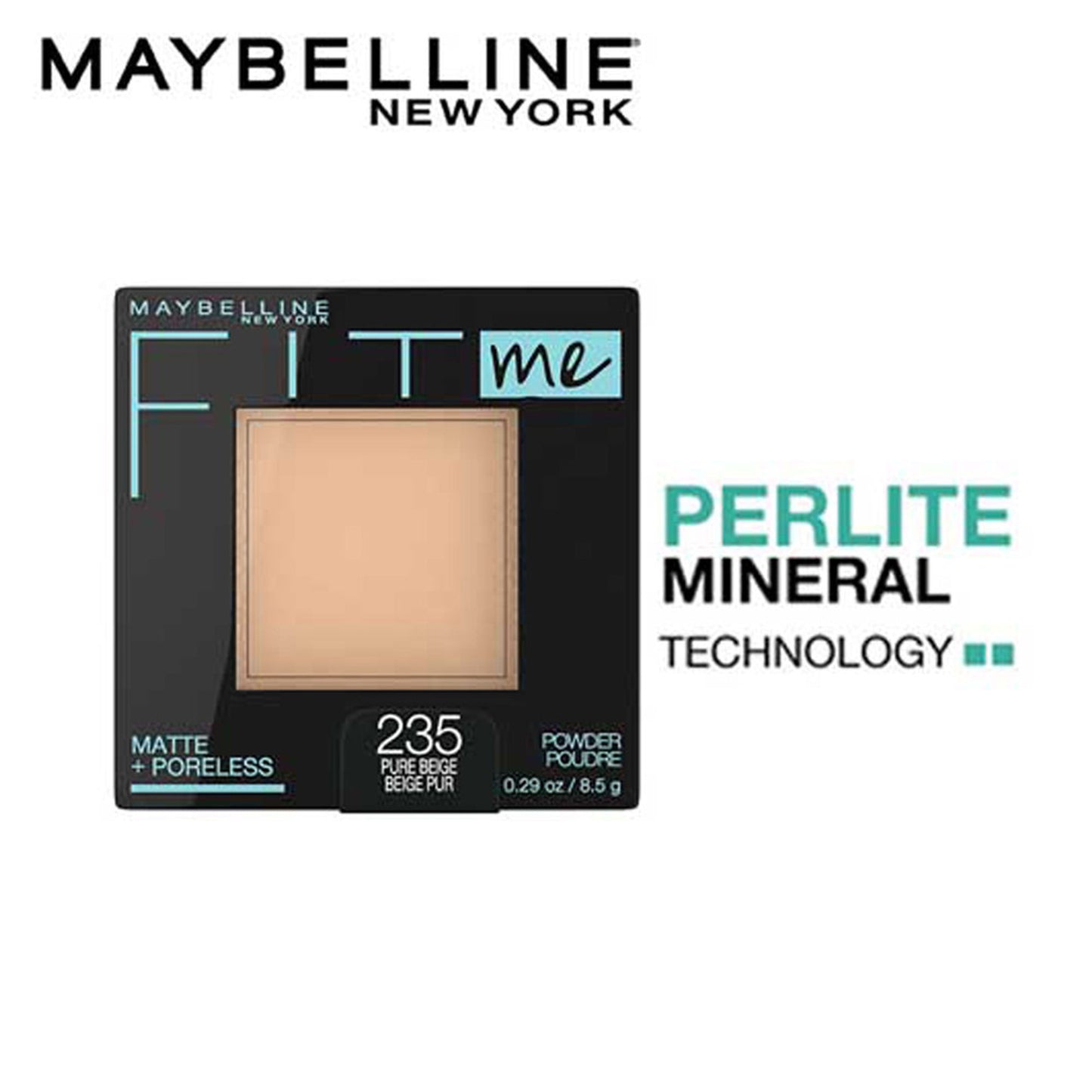 Maybelline New York Fit Me Matte + Poreless Pressed Powder, Lightweight - 110 Porcelain - 235 Pure Beige