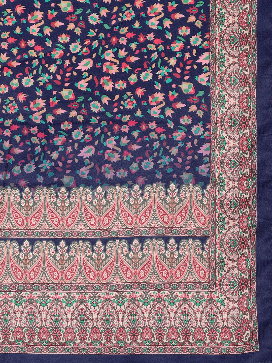 Indyancart VA Women'sFloral Printed Kurta with Trouser & Dupatta