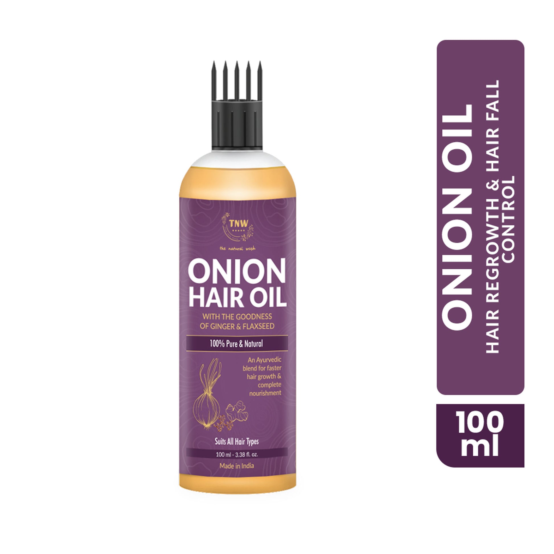 TNW The Natural Wash Onion Hair Oil For Hair Growth & Control Hair Fall With Comb Applicator