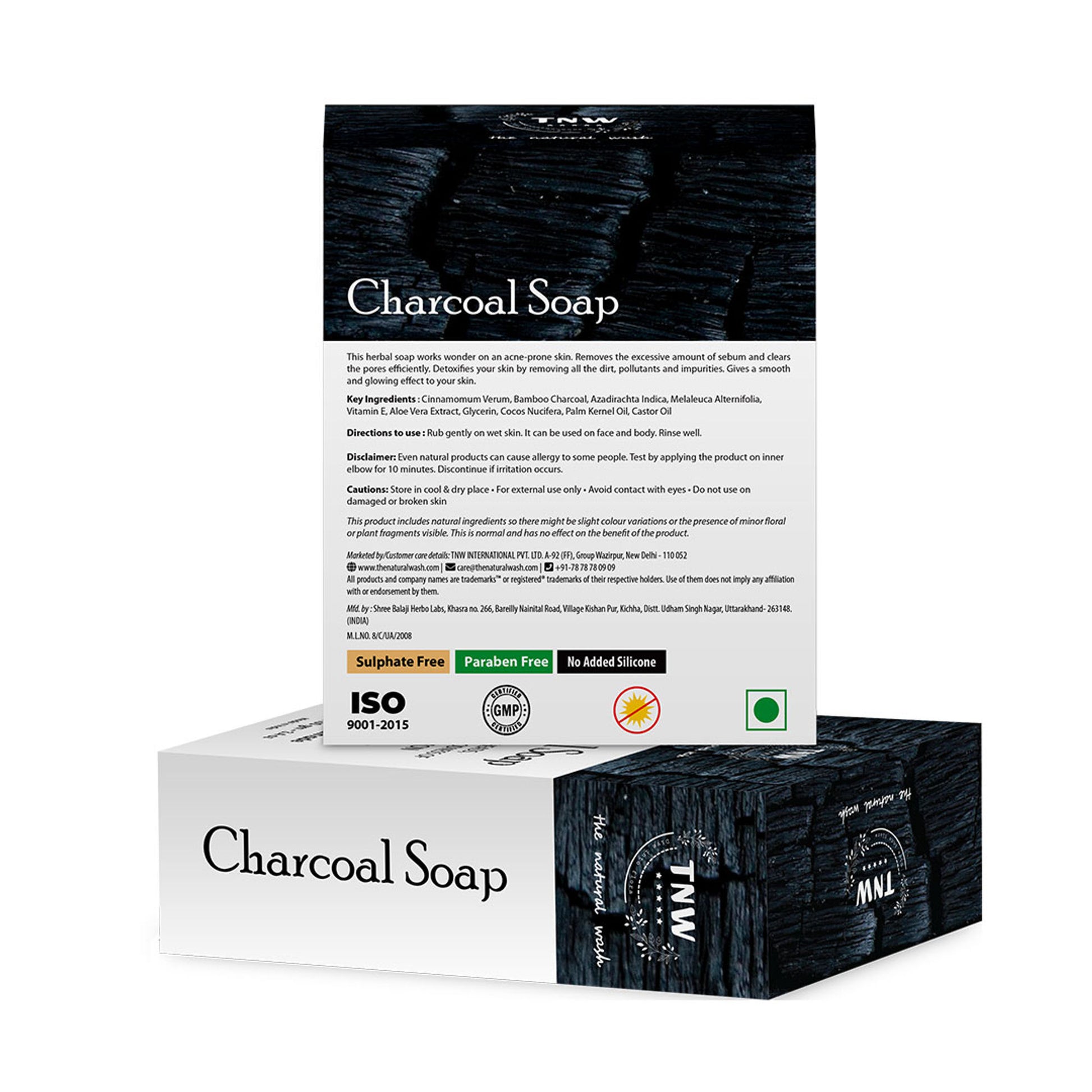 TNW The Natural Wash Handmade Charcoal Bathing Soap For Acne and Deep Cleansing - For Oily Skin