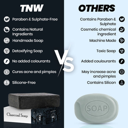 TNW The Natural Wash Handmade Charcoal Bathing Soap For Acne and Deep Cleansing - For Oily Skin
