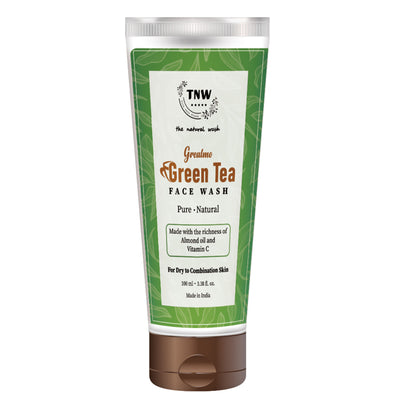 TNW The Natural Wash Green Tea Face Wash with Almond Oil for Soft Skin & Open Pores - For Dry Skin