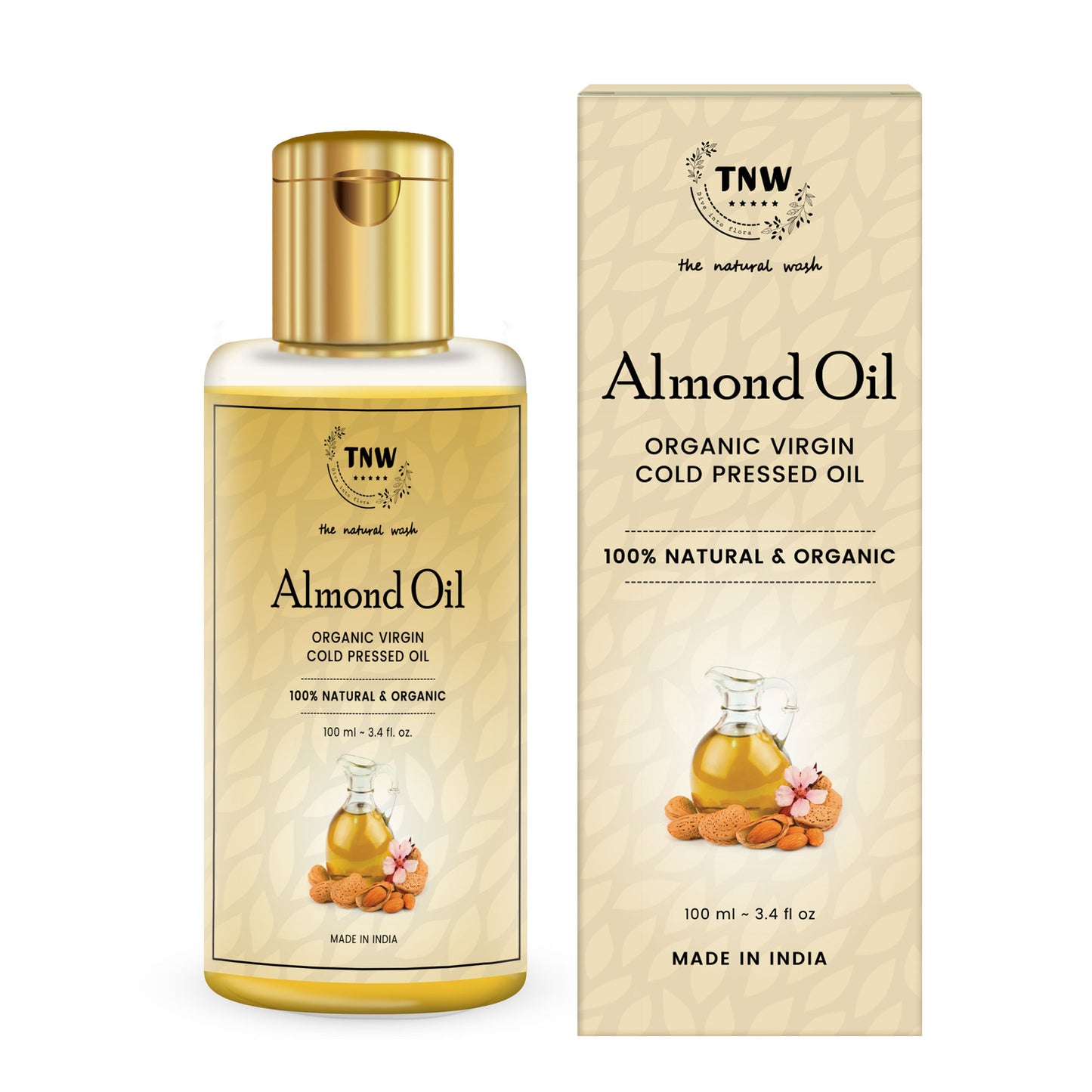 TNW The Natural Wash Pure Almond Oil Badam Rogan For Glowing Face & Body And Healthy Hair
