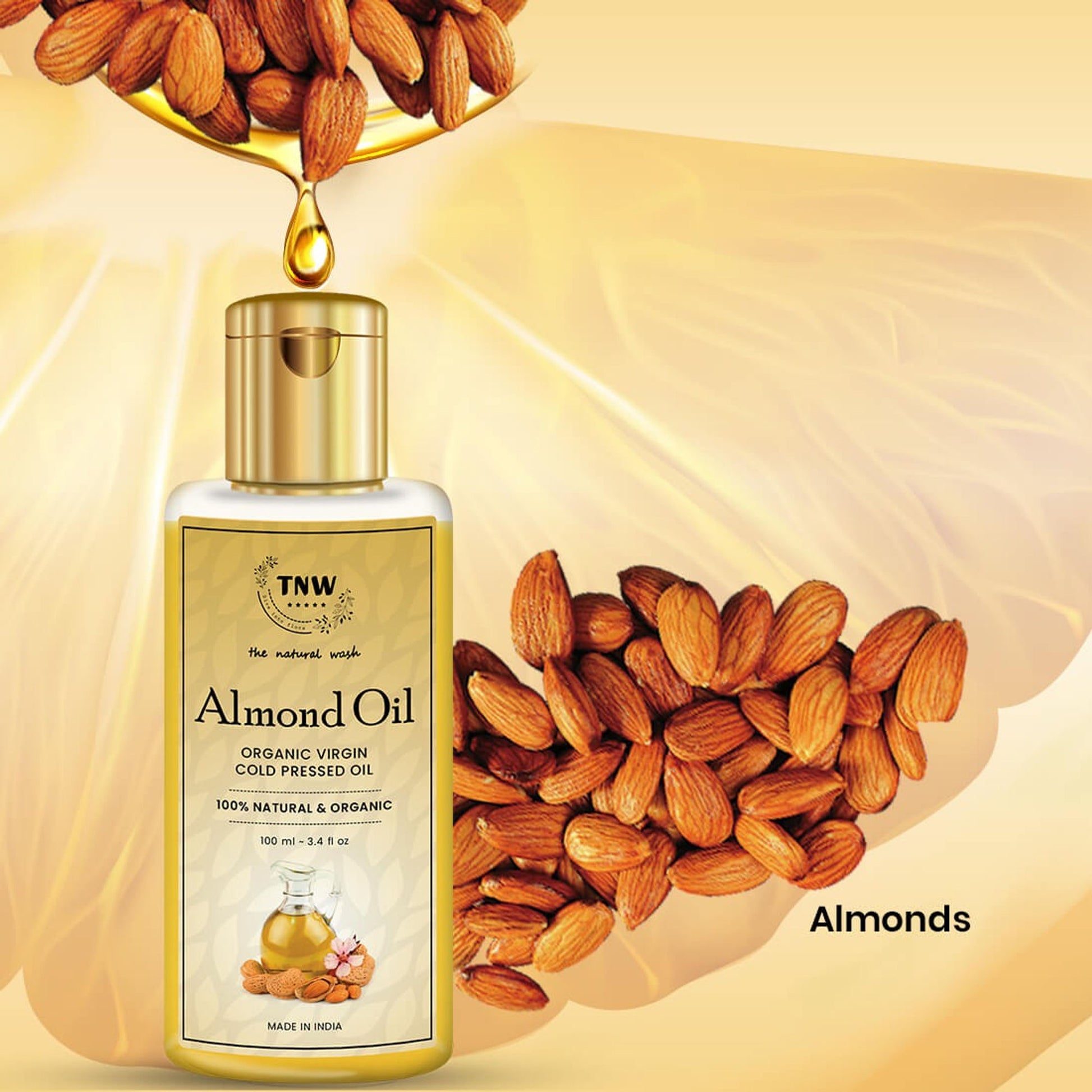 TNW The Natural Wash Pure Almond Oil Badam Rogan For Glowing Face & Body And Healthy Hair