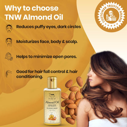 TNW The Natural Wash Pure Almond Oil Badam Rogan For Glowing Face & Body And Healthy Hair