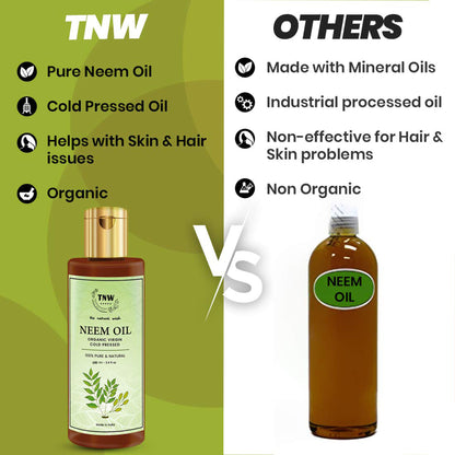 TNW The Natural Wash Pure Neem Oil For Hair & Skin - Controls Acne & Dandruff