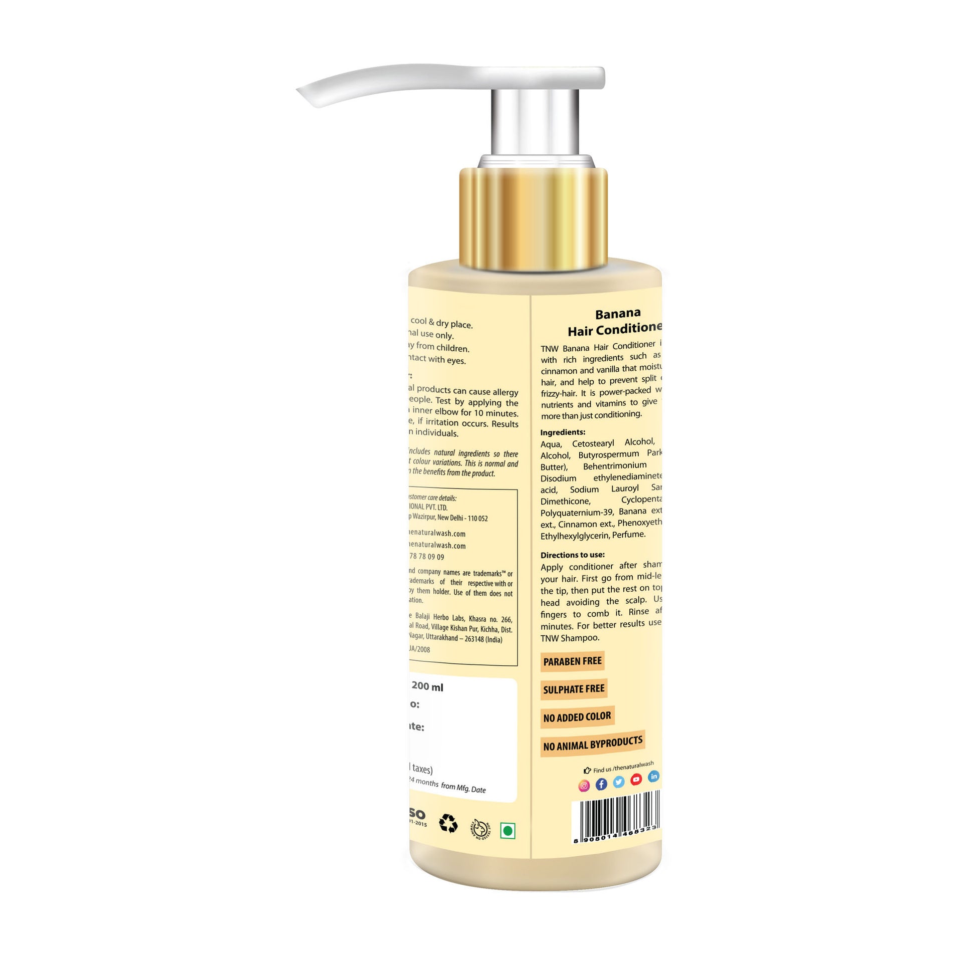 TNW The Natural Wash Banana Hair Conditioner for Nourishes Dull, Damaged & Frizzy hair (200ml)