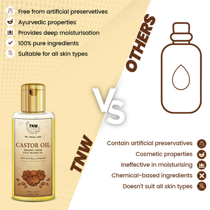 TNW The Natural Wash Pure Cold Pressed Castor Oil For Healthy Hair, Skin & Nail Growth