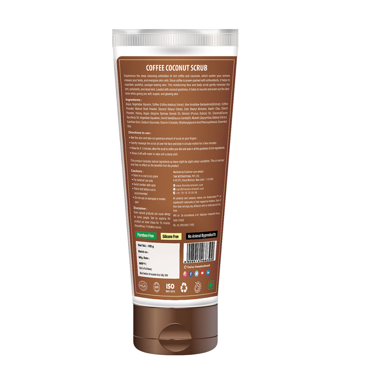 TNW The Natural Wash Deep Exfoliating Coffee & Coconut Face & Body Scrub For Glowing Skin