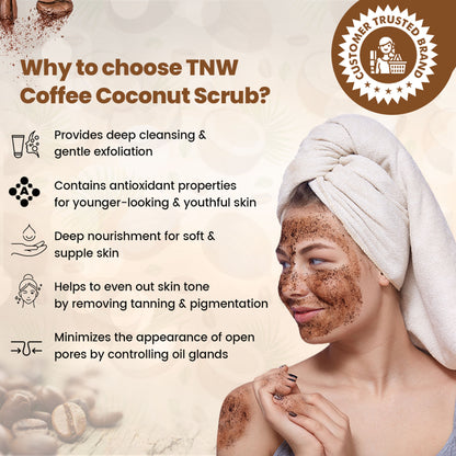 TNW The Natural Wash Deep Exfoliating Coffee & Coconut Face & Body Scrub For Glowing Skin