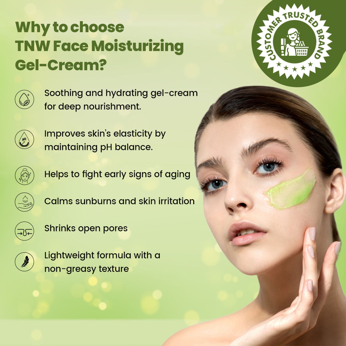 TNW The Natural Wash Face Moisturizing Gel Cream For Dry & Oily Skin Boosts Hydration