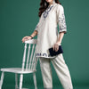 Indyancart IE Ethnic Motifs Embroidered Regular Thread Work Kurta with Trousers