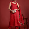 Indyancart IE Zari Chanderi Silk Kurta With Trousers & Dupatta