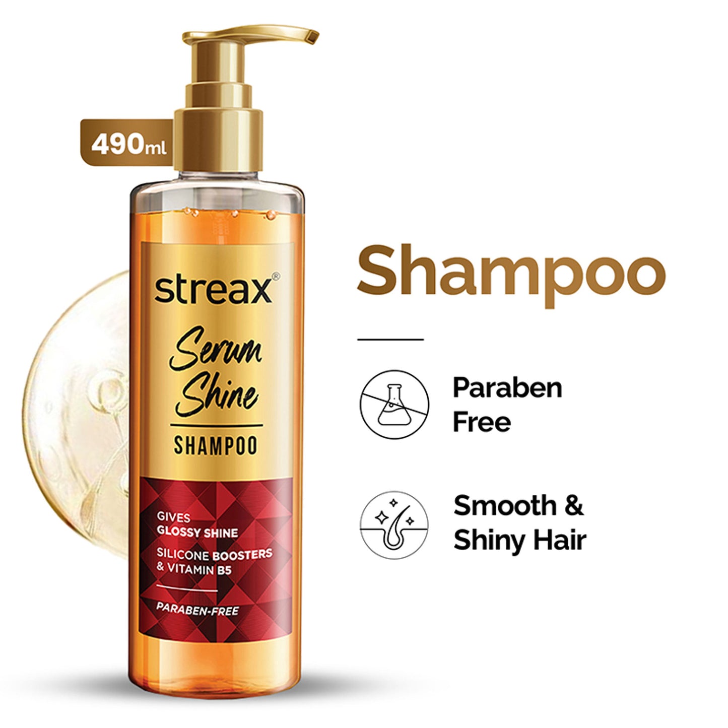 Streax Serum Shine Paraben Free Shampoo For Frizzy & Dry Hair With Silicon Boosters