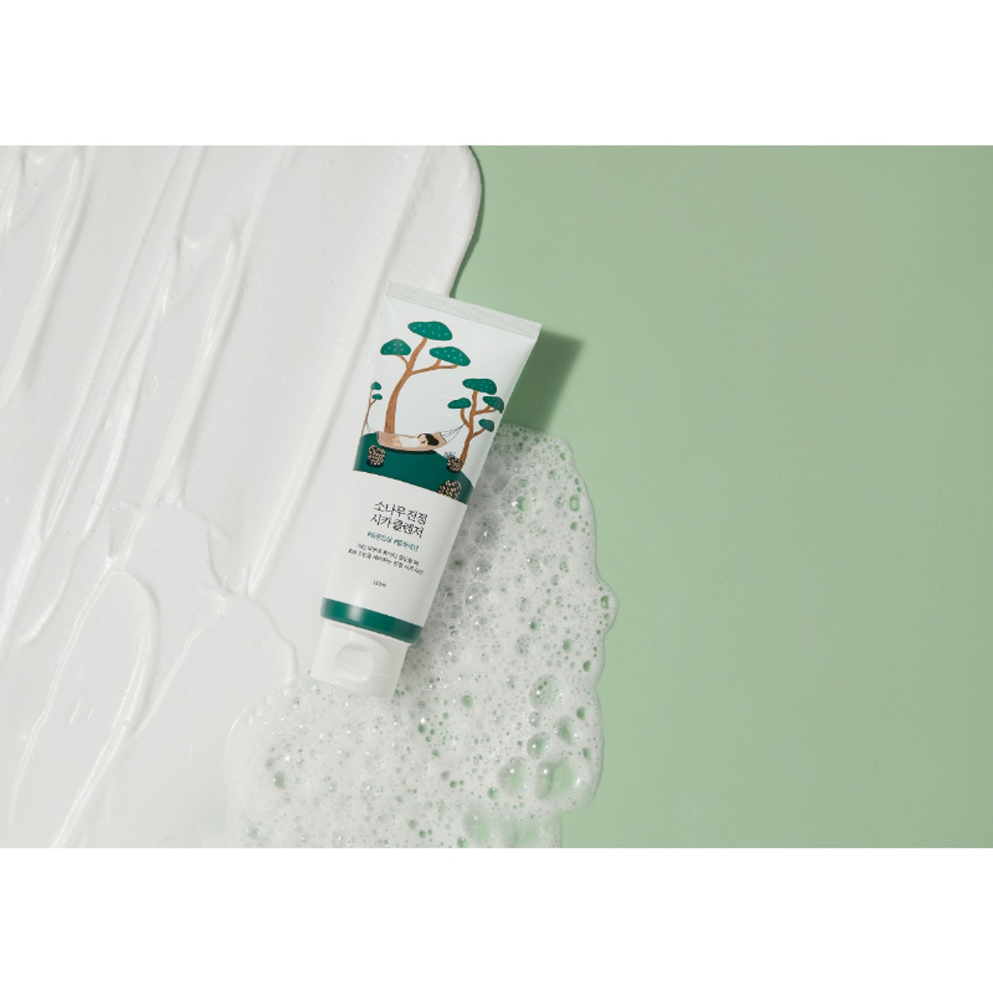 Round Lab Pine Calming Cica Cleanser, Gentle Foam Cleanser for Acne-Prone Skin