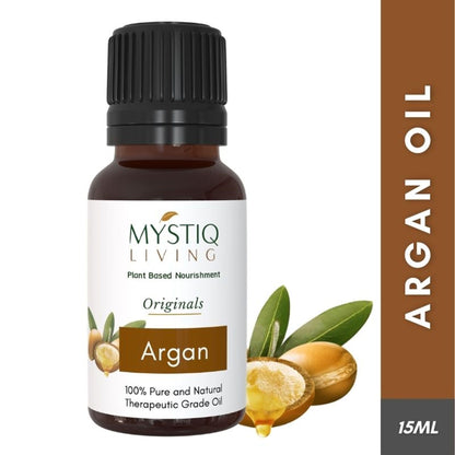 Mystiq Living Moroccon Argan Oil 100% Pure Cold Pressed for Frizz Control of Hair, Beard & Face Care