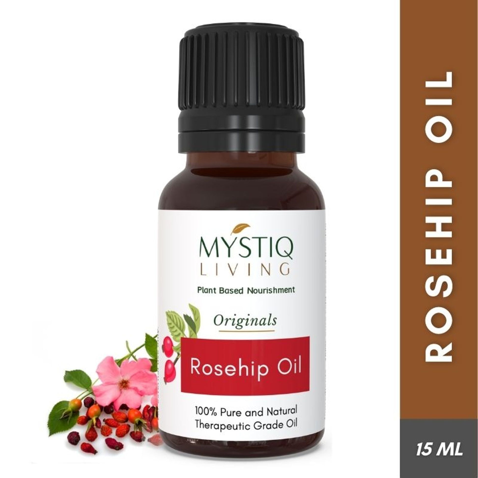 Mystiq Living Rosehip Seed Oil 100% Pure Cold Pressed For Cleansing Facial Oil fro Gua Sha Massage,