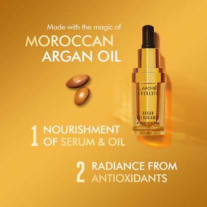 Lakme Absolute Argan Oil Radiance Overnight Oil In Serum with Moroccan Argan Oil