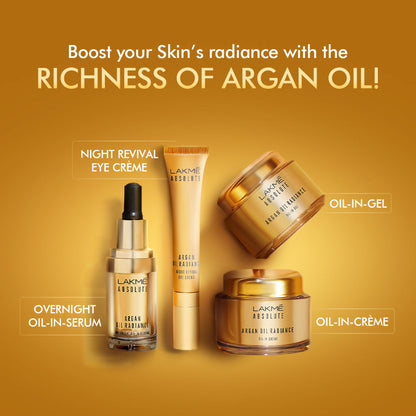 Lakme Absolute Argan Oil Radiance Overnight Oil In Serum with Moroccan Argan Oil