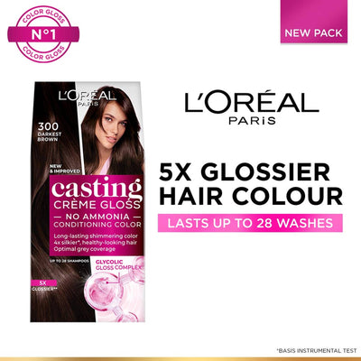 L'Oreal Paris Casting Creme Gloss Hair Color - 300 Darkest Brown