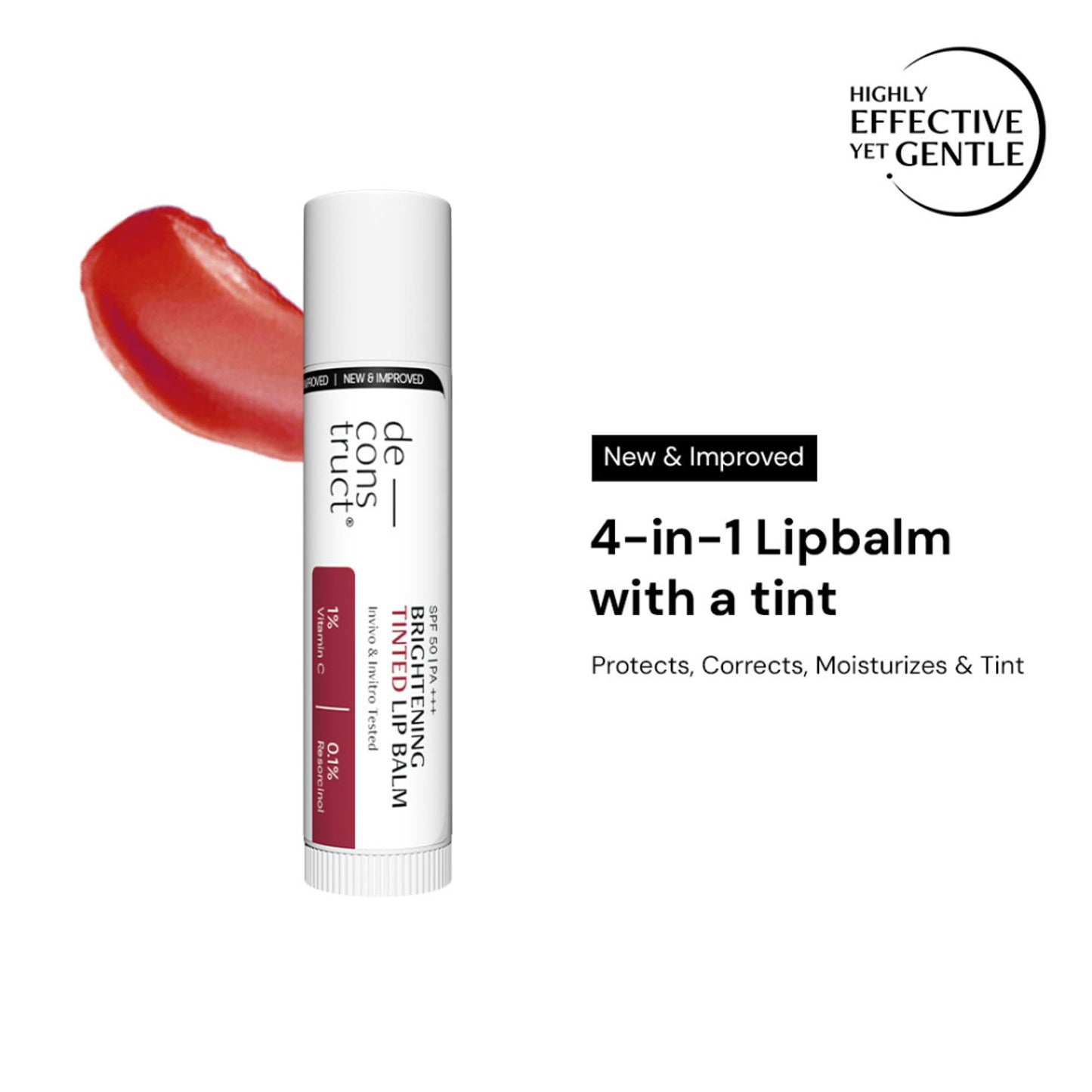 Deconstruct Brightening Tinted Lip Balm SPF 50, Moisturizes & Brightens
