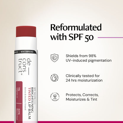 Deconstruct Brightening Tinted Lip Balm SPF 50, Moisturizes & Brightens