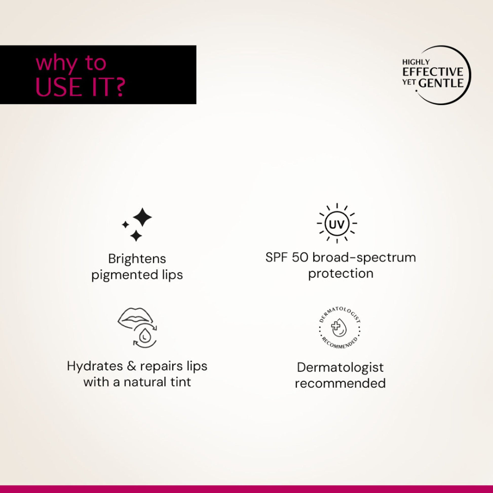 Deconstruct Brightening Tinted Lip Balm SPF 50, Moisturizes & Brightens