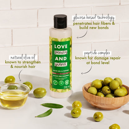 Love Beauty & Planet Bond Repair Shampoo With Olive Oil & Peptide For Damaged Hair