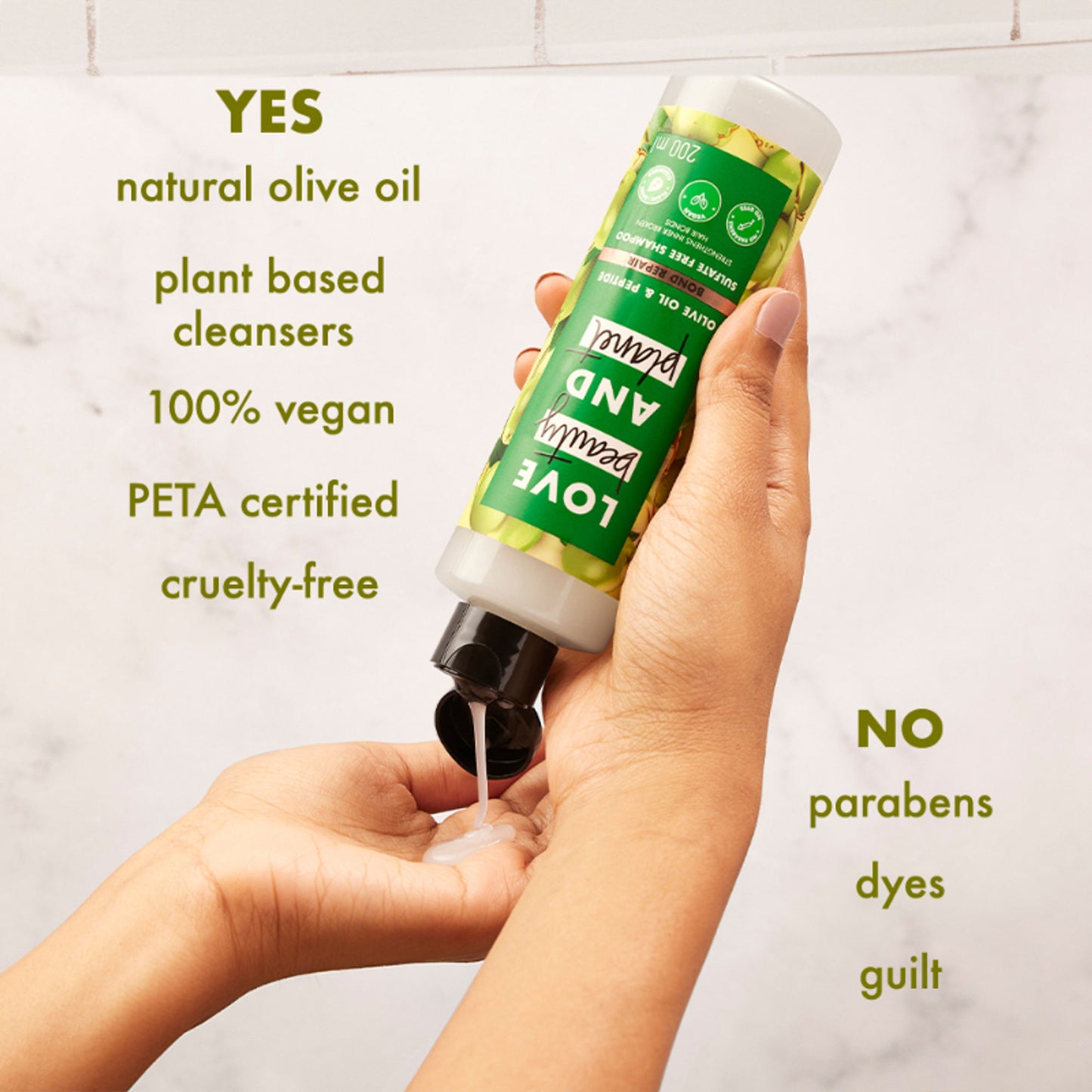 Love Beauty & Planet Bond Repair Shampoo With Olive Oil & Peptide For Damaged Hair