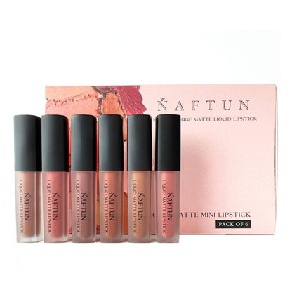 NAFTUN BEAUTY Liquid Matte Mini Lipstick Pack Of 6