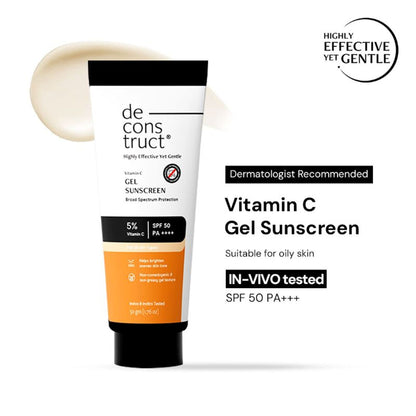 Deconstruct 5% Vitamin C Sunscreen SPF 50 PA++++ (In Vivo), Brightens Skin Tone, New Gen Filters