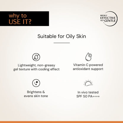 Deconstruct 5% Vitamin C Sunscreen SPF 50 PA++++ (In Vivo), Brightens Skin Tone, New Gen Filters