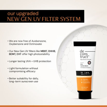 Deconstruct 5% Vitamin C Sunscreen SPF 50 PA++++ (In Vivo), Brightens Skin Tone, New Gen Filters