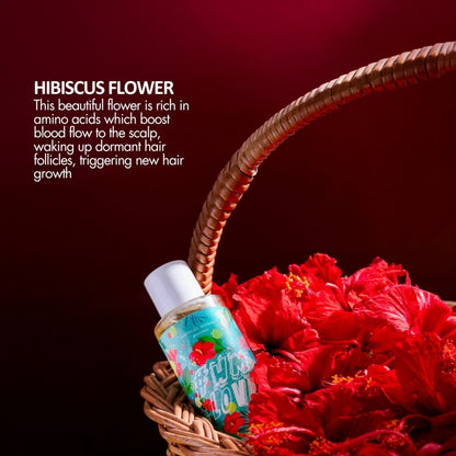 Hibiscus Monkey HM Love Scalp & Hair Oil with Fresh Hibiscus, 100% Natural for Regrowth, Anti-Frizz