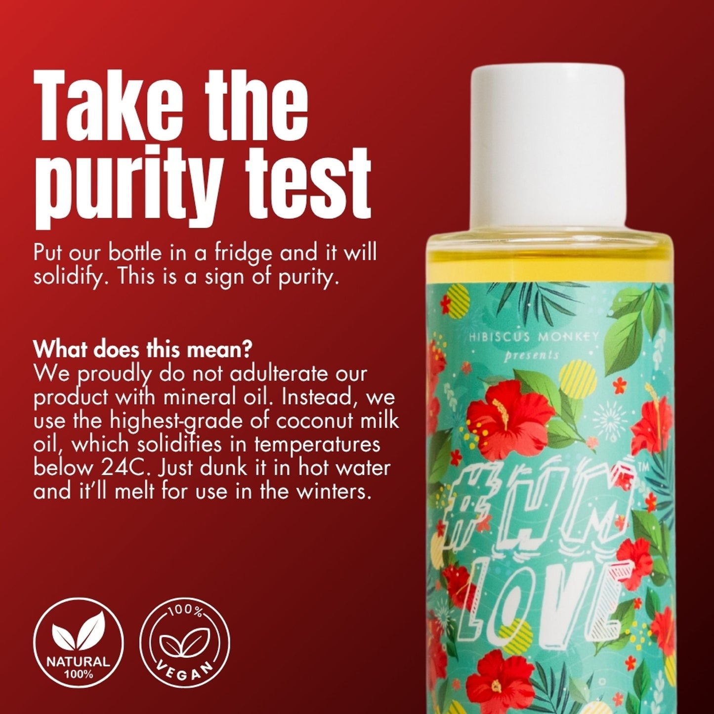 Hibiscus Monkey HM Love Scalp & Hair Oil with Fresh Hibiscus, 100% Natural for Regrowth, Anti-Frizz