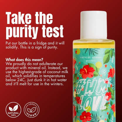 Hibiscus Monkey HM Love Scalp & Hair Oil with Fresh Hibiscus, 100% Natural for Regrowth, Anti-Frizz