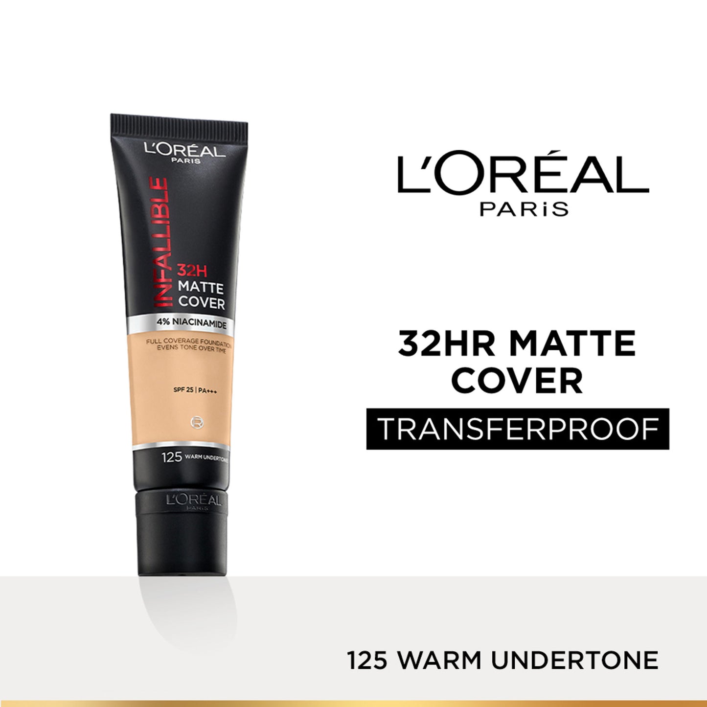 L’Oreal Paris Infallible 32H Matte Cover Liquid Foundation - 125 Warm Undertone