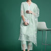 Indyancart IE Women Floral Embroidered Regular Thread Work Kurta with Trousers & With Dupatta