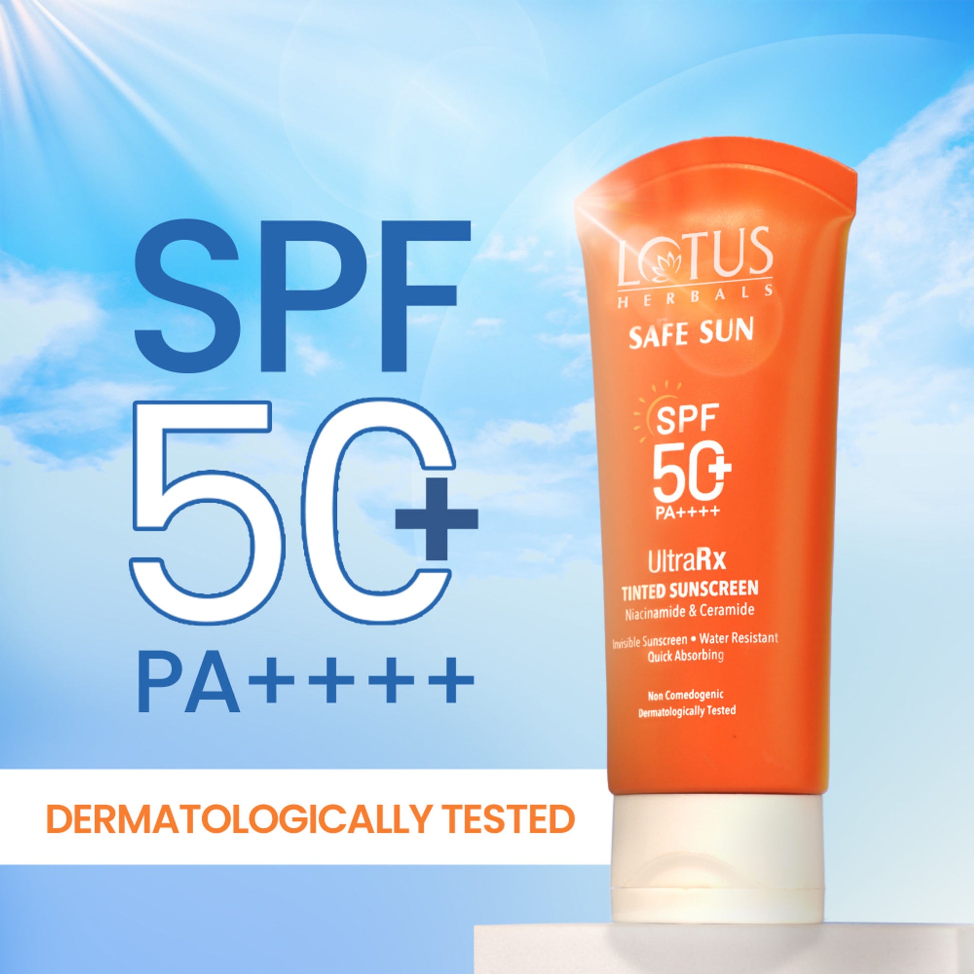 Lotus Herbals Safesun Ultrarx UV/Blue Filters Tinted Sunscreen SPF 50+ PA++++